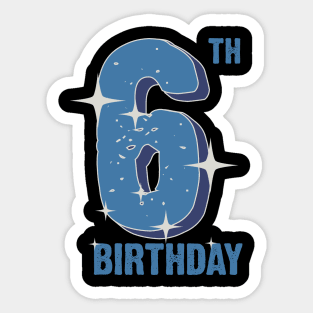 6th birthday for boys Sticker